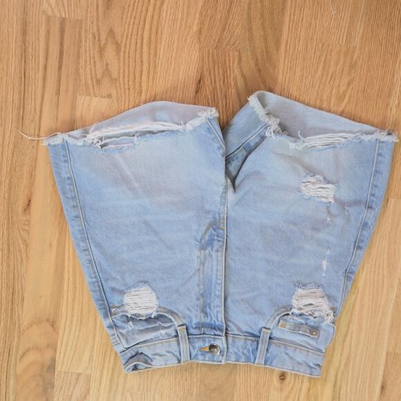 Zara women's High Rise Cut-off shorts raw hem Destressed sz 2 - Picture 5 of 5